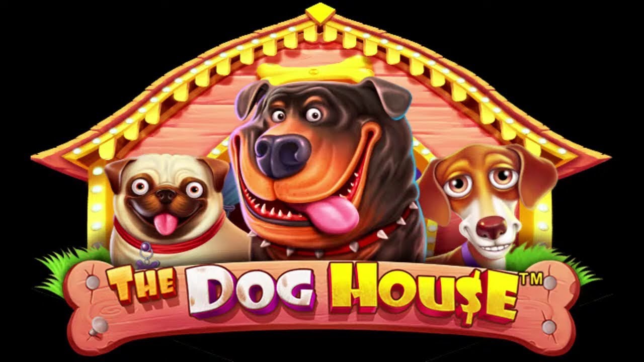 The Dog House slot game screenshot with adorable dog characters and sticky wilds